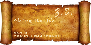 Zárug Daniló névjegykártya